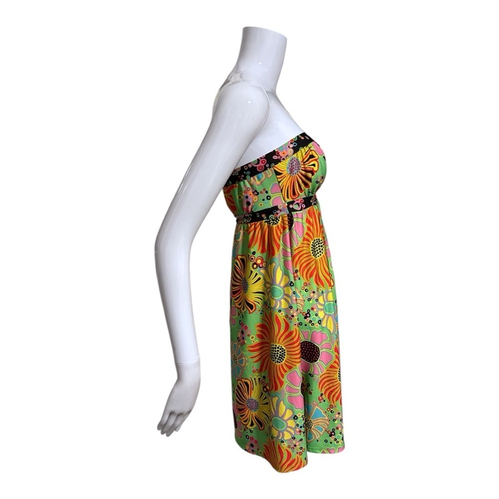 VTG Y2K Strapless Swim Coverup Size Medium Pop Art Frutiger Metro - Picture 3 of 8